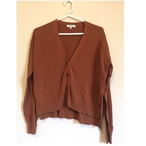 Madewell rust button down sweater